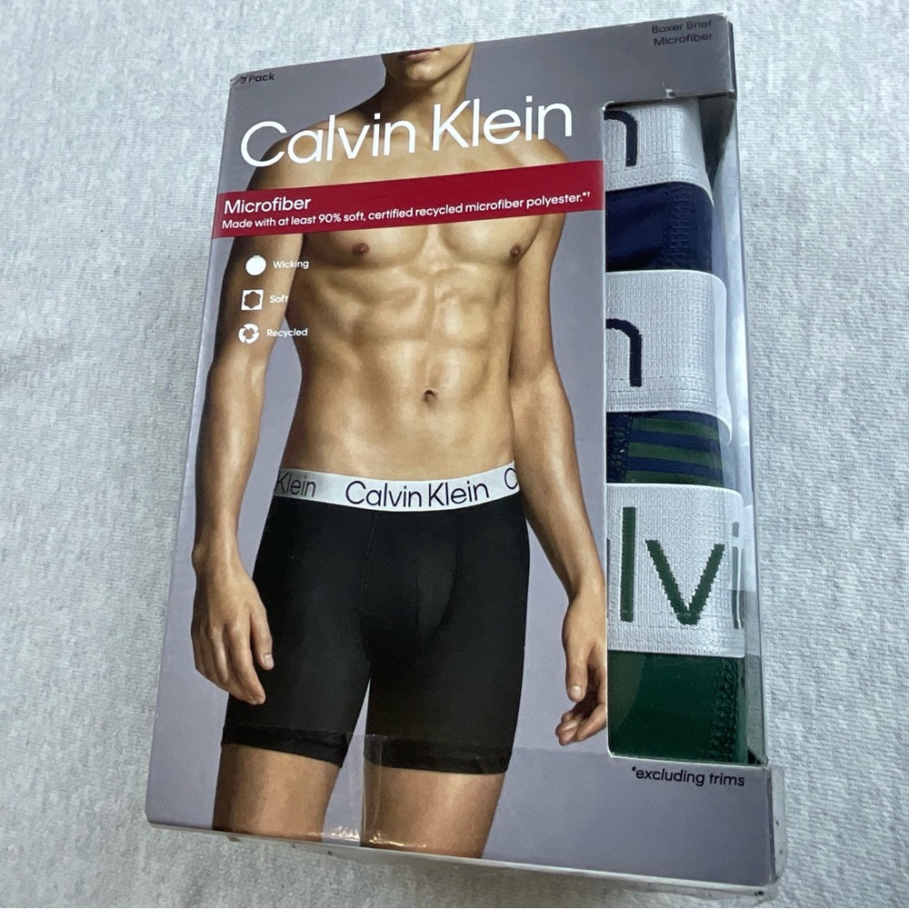 Calvin Klein Men's Microfiber Boxer Briefs Classic Fit 3 Pack Size: XL